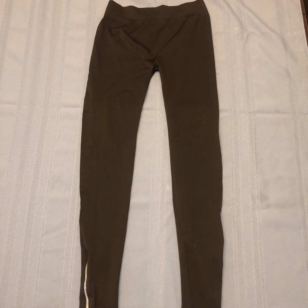 Black Zipper Leggings